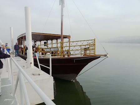 Our boat on the Sea of Galilee
