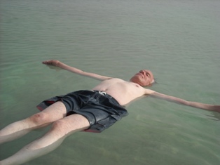 Floating in the Dead Sea