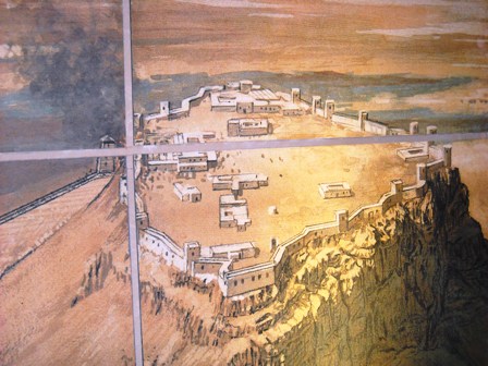Painted model of Masada