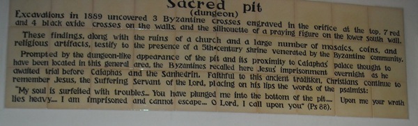 Jerusalem: Sign in Caiaphas' house