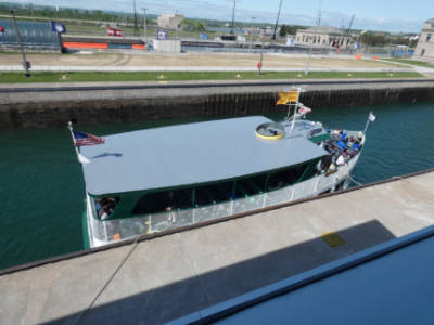 Tour boat going down