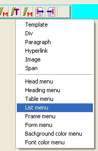 Tool menu