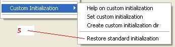 Restore standard initialization dialog