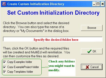 Set Custom Initialzation Directory